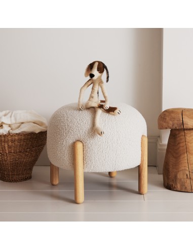 Tabouret bouclette pied bois Les magasins à Paris et en Île-de-France