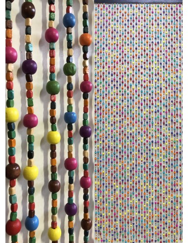 Rideau de porte en perles de bois multicolore - Bubble Gum 50-70% off 