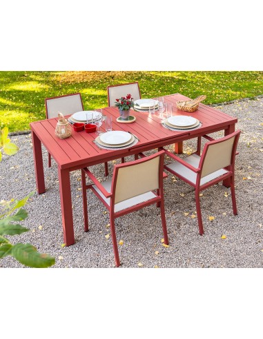 Ensemble repas Santorin terracotta - table et fauteuils Venez acheter