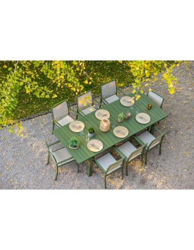 Ensemble repas Santorin kaki - table et fauteuils Livraison rapide