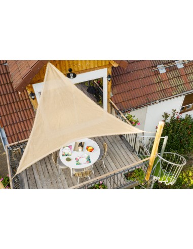 Voile d'ombrage triangulaire - 5m - Jute naturelle En savoir plus