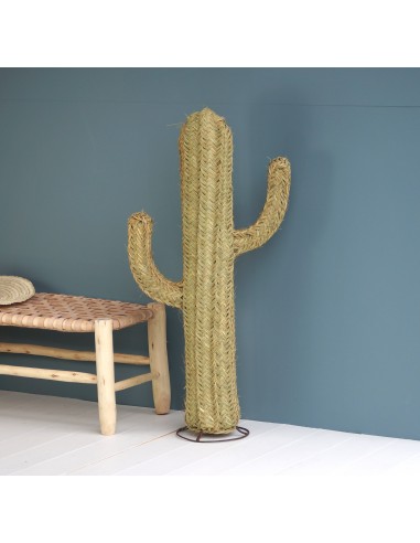 Cactus Doum en paille tressée sur pied 120cm 2023