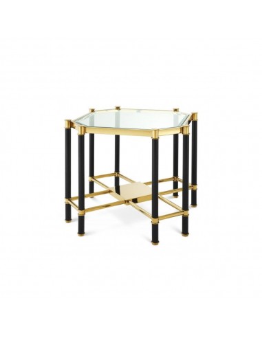 Table d'appoint Florence finition or et noir ouvre sa boutique