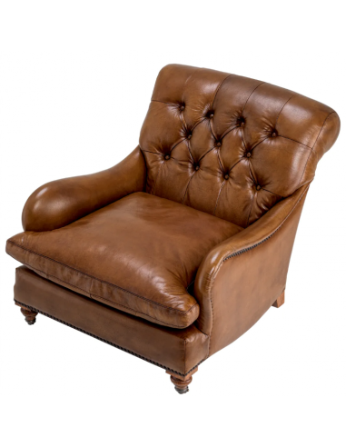 CLUB CHAIR CALEDONIAN TOBACCO LEATHER 50-70% off 