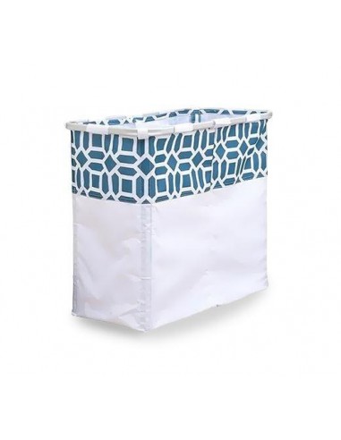 Panier à Linge Rectangulaire Blanc Bleu store